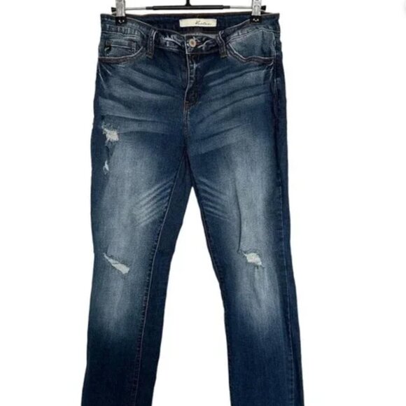 🥳 FINAL SALE 🎉 Kancan Hippie Distressed Fringed Jean Sz 26 - Picture 2 of 10